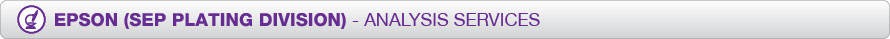 Epson Plating Division - Analysis Services